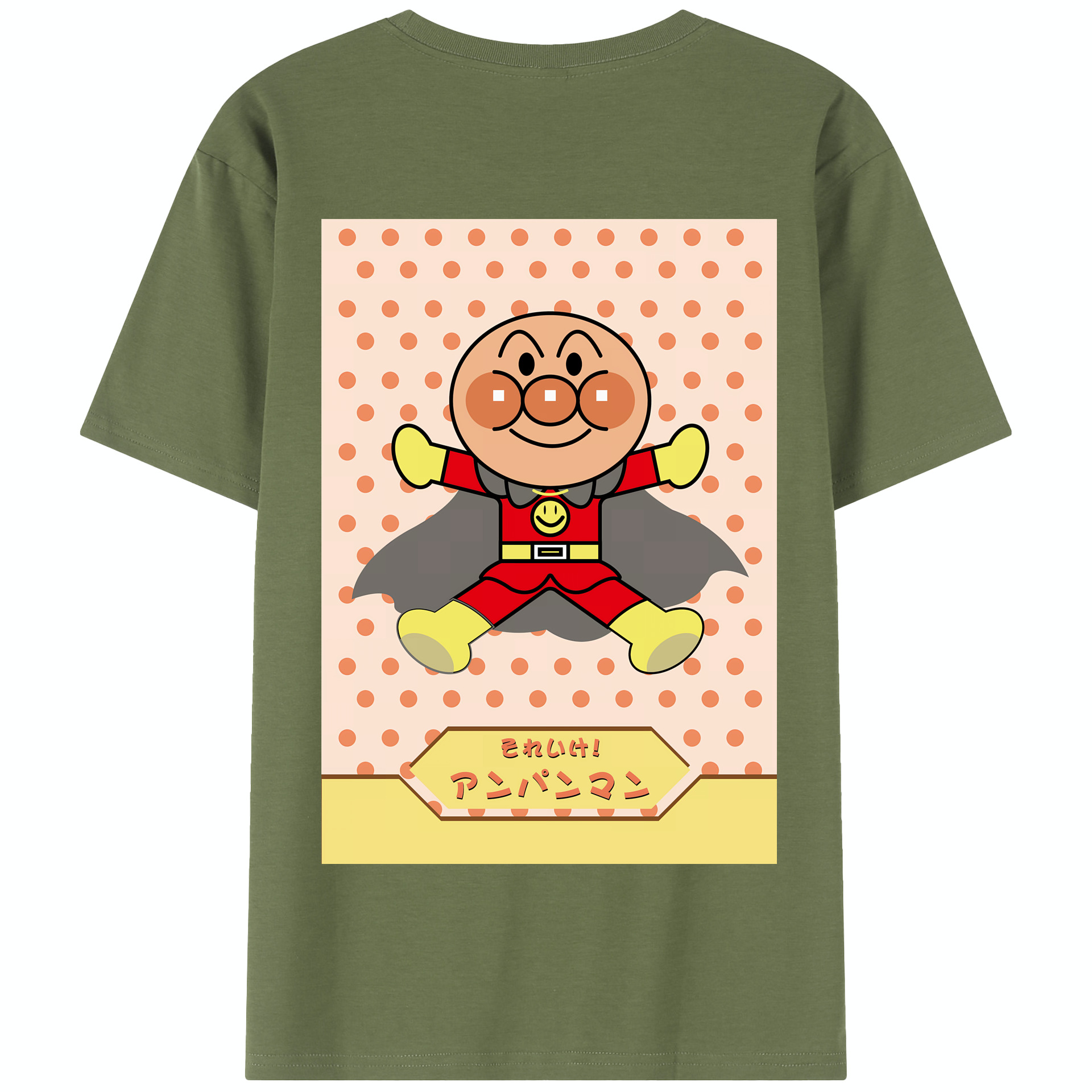 （画像用） アンパンマン Anpanman 綿100％半袖Tシャツ（背面プリント）